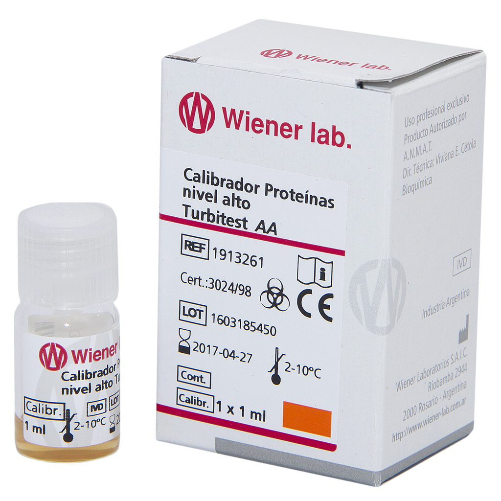 Calibrador Proteínas nivel alto Turbitest AA 